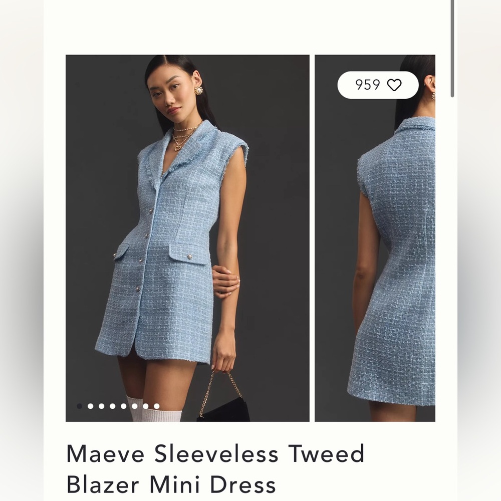 Anthropologie tweed mini blazer dress